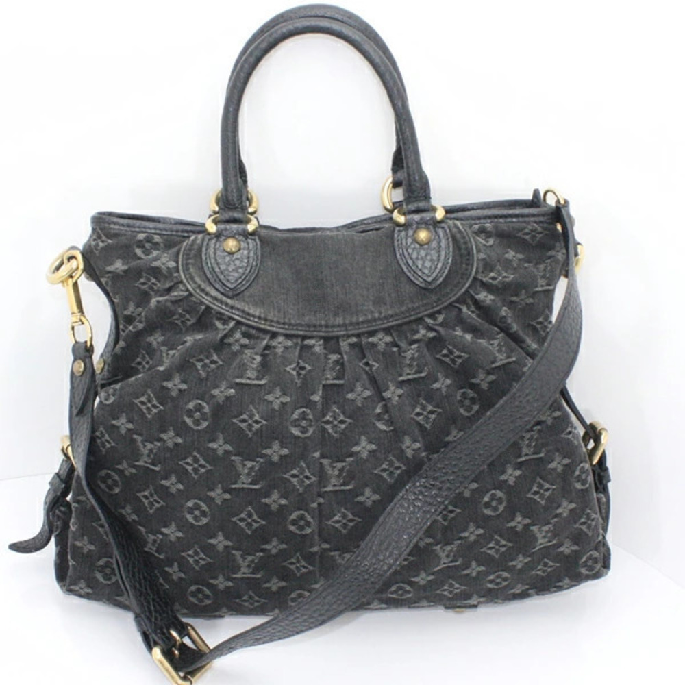 Louis Vuitton Cabby Denim Monogram Neo Black 2way Shoulder Bag